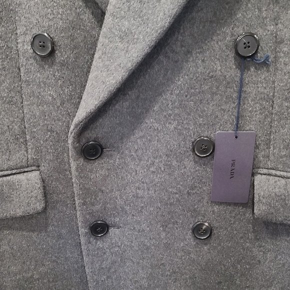 Prada Double-Breasted Wool/Cashmere Blend Coat - Picture 8 of 16